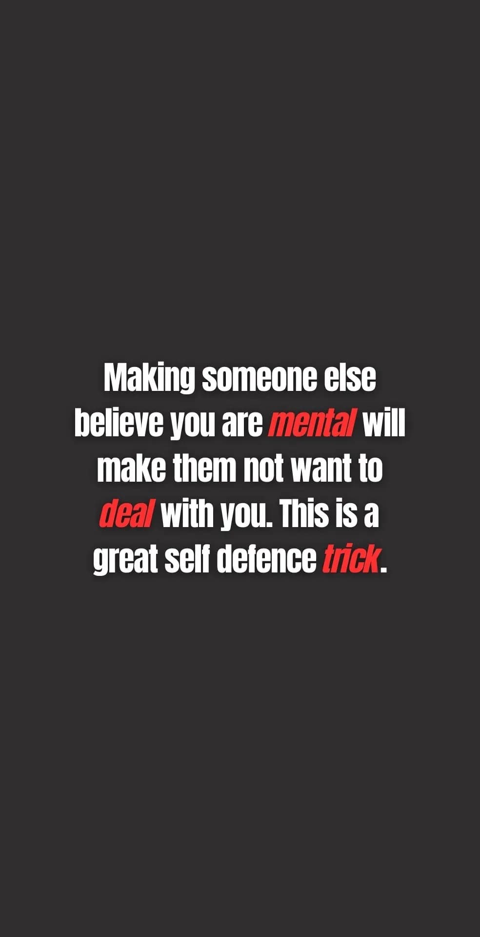Slide three gives a disconnected self-defence tip.